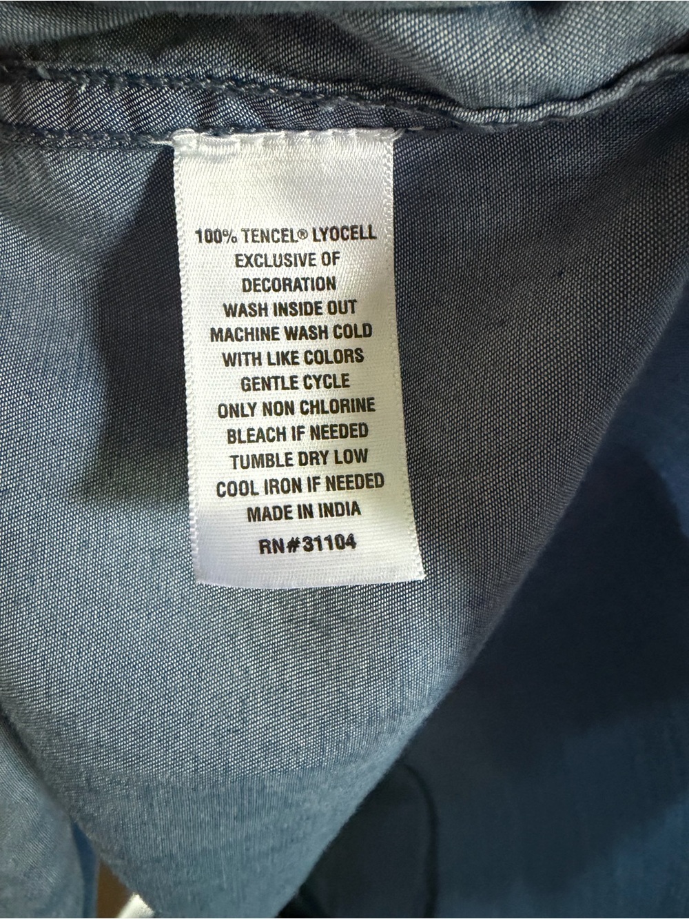 Crown & Ivy Tencel Chambray Button Down Shirt Blue 1X - Picture 6 of 6